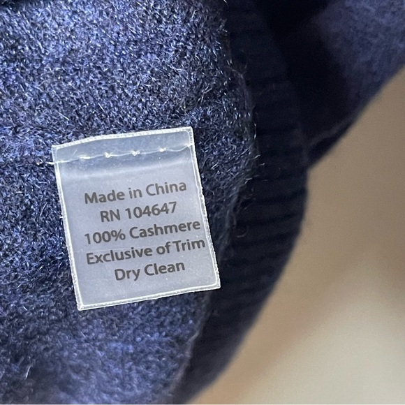 KINROSS Navy Blue Cashmere Quarter Zip Pullover sz L - Picture 6 of 6